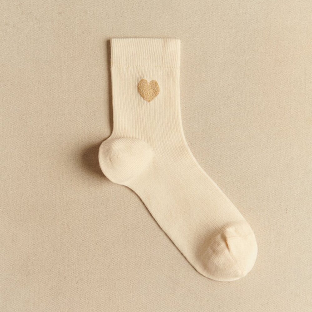 NWT - Heart Socks Gold